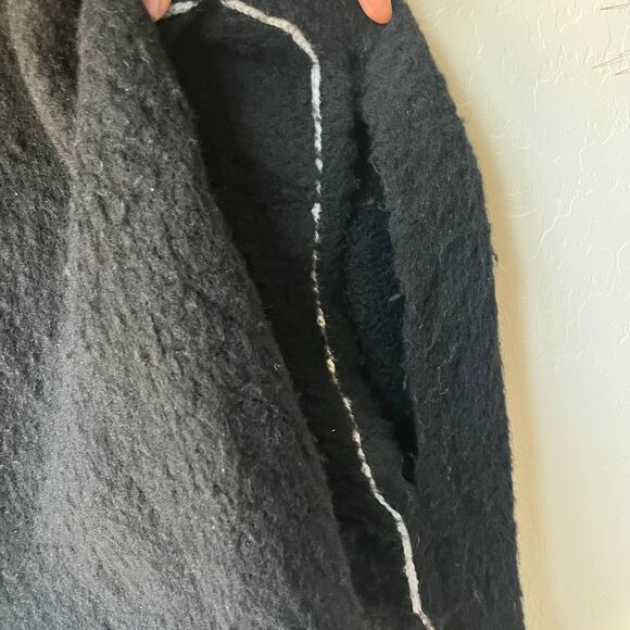 Maria McManus Brushed Fleece Wool Cashmere Blend Black Sweater Hoodie Size M - Picture 11 of 11